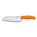Нож сантоку Victorinox 6.8526.17L9B SwissClassic (17 см, рифл.лезвие, в блистере, оранжевый)
